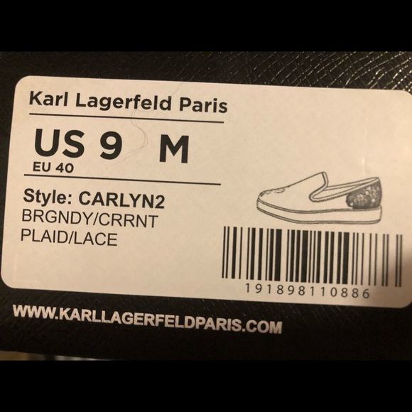 Karl Lagerfeld Paris Loafer. Plaid with embroidered appliqués. Sz 9 (NWT) - Picture 8 of 8